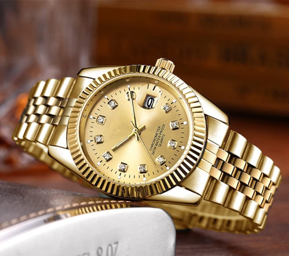 Couple Watches Gifts for Men Women Gold Watch Fashion His and Hers Watches Sets