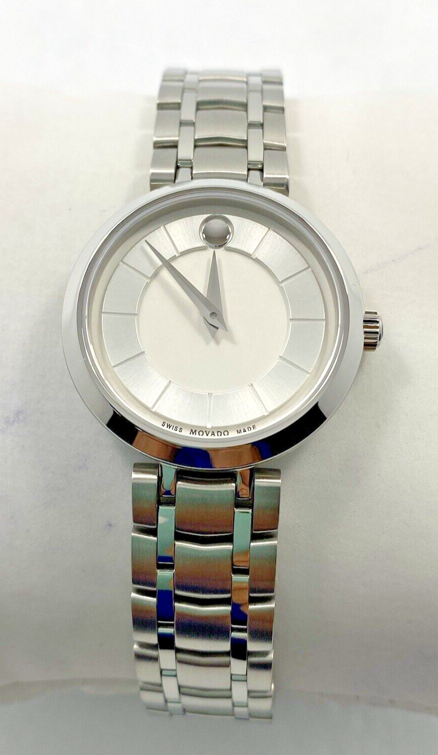 Movado 1881 SWISS Quartz Silver Tone Dial Stainless Steel Ladies Watch 0607098