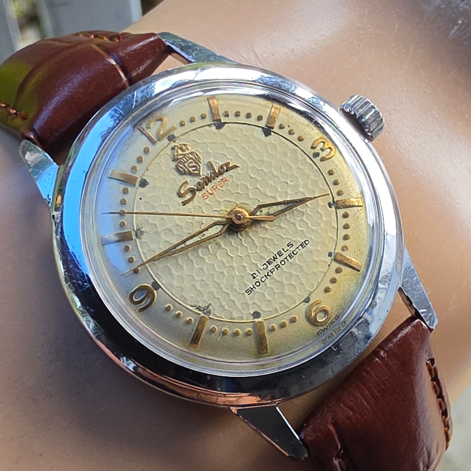 Vintage SANDOZ SUPER men’s manual wind watch 21Jewels swiss made 1960s