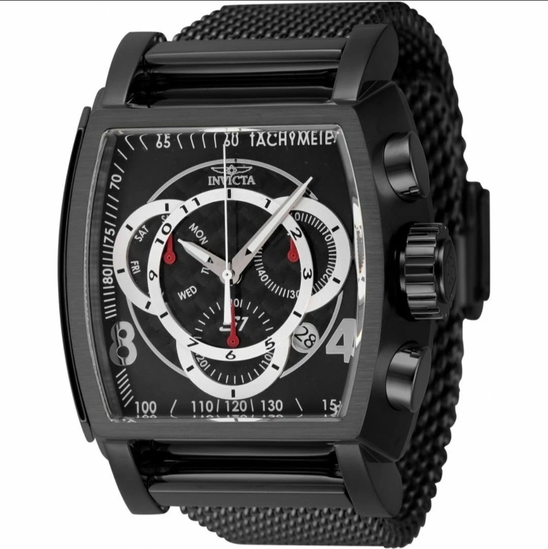 Invicta – S1 Rally – Carbon Fiber BLACK Milanese Swiss Z60 FE Chrono Mens Watch