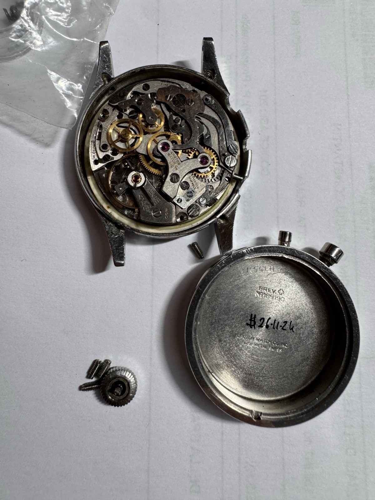 Croton Chronograph Venus 210 Spillman Case Working For Parts Rare Vintage Watch