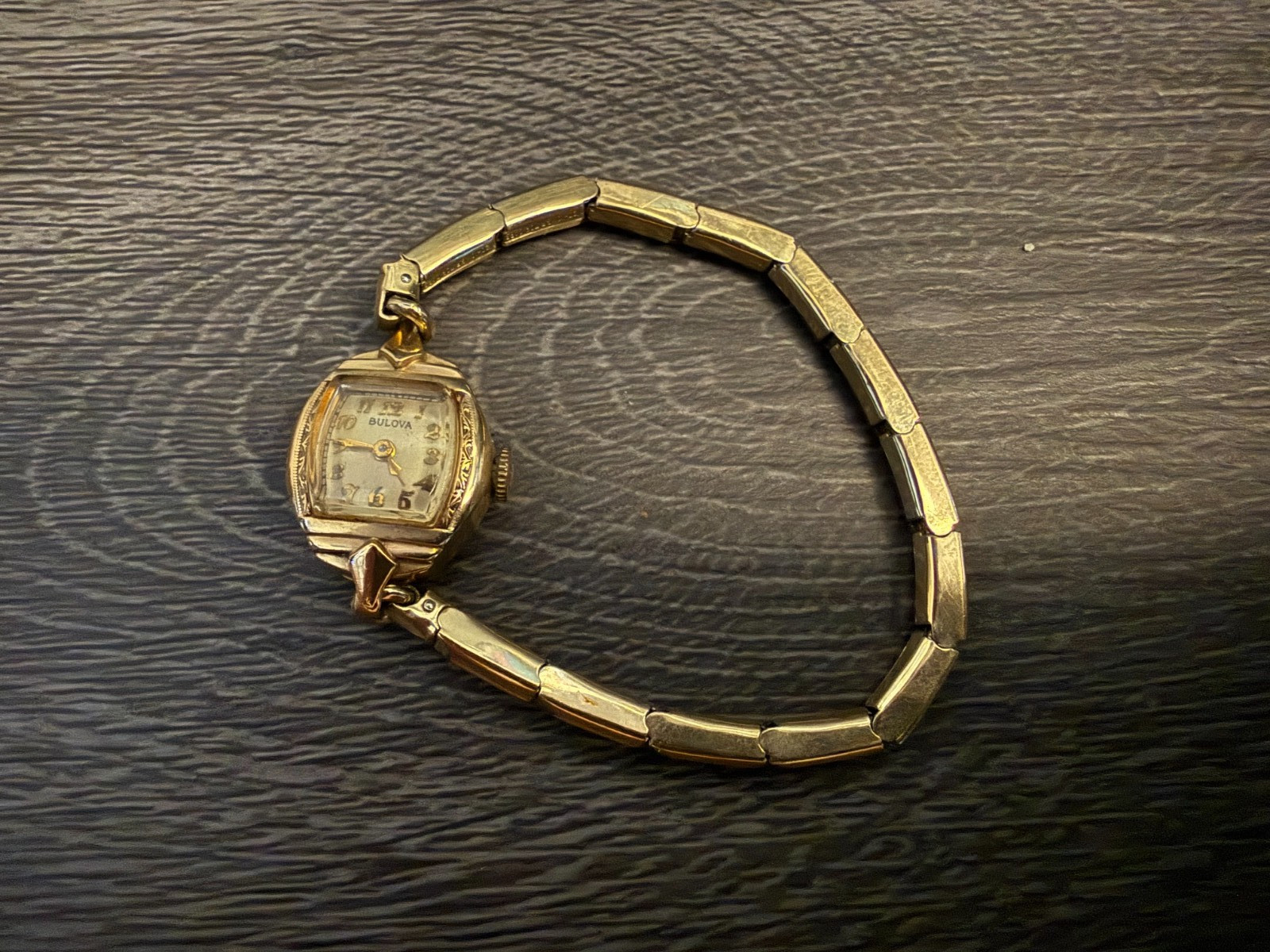 Vintage 1930s Bulova Ladies 10K Rolled Gold Plate Art Deco Manual Wind Watch