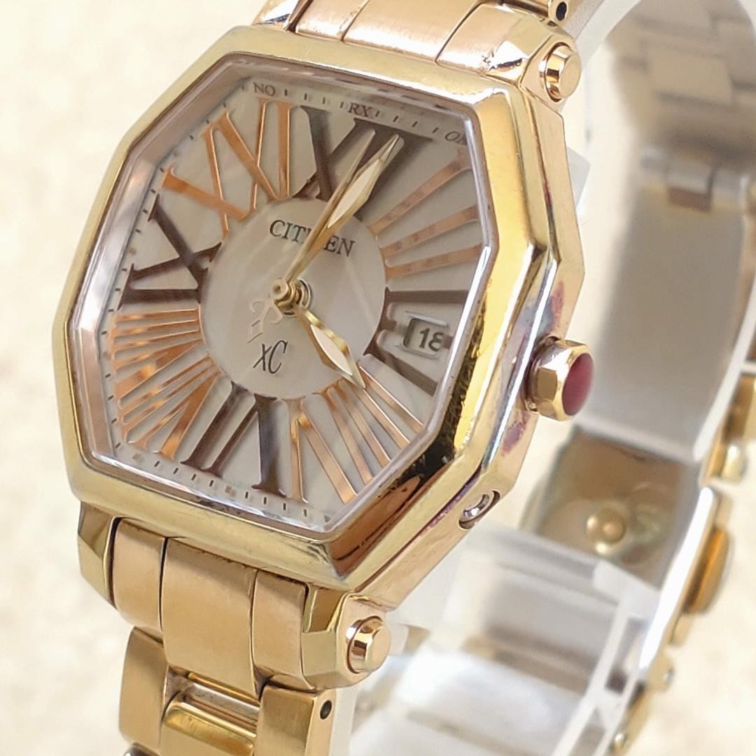 Citizen xC Radio-Controlled Solar Watch H010 Date Octagon 【USED】
