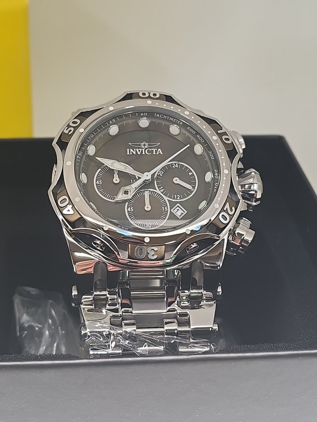 NEW INVICTA 49170 FUSION CHAOS CHRONOGRAPH WATCH POLISHED STEEL MOP DIAL 54MM