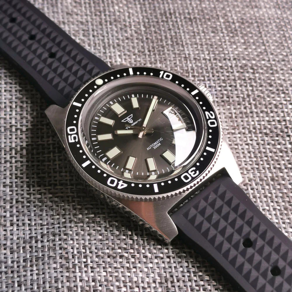 Tandorio 41mm 62MAS 30ATM Black Automatic Men Watches For Japan NH35/Miyota 8215