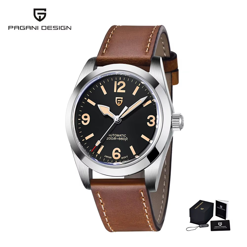 PAGANI DESIGN 36mm Automatic Mens Watch NH35 Sapphire 20Bar Stainless Steel