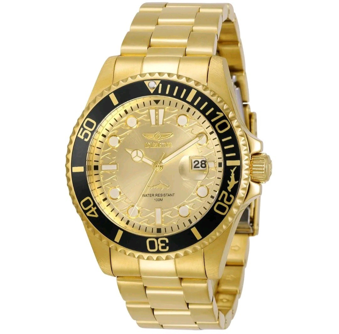 Invicta 30025 Pro Diver Currentwave 43mm Gold Tone Quartz Men’s Watch New