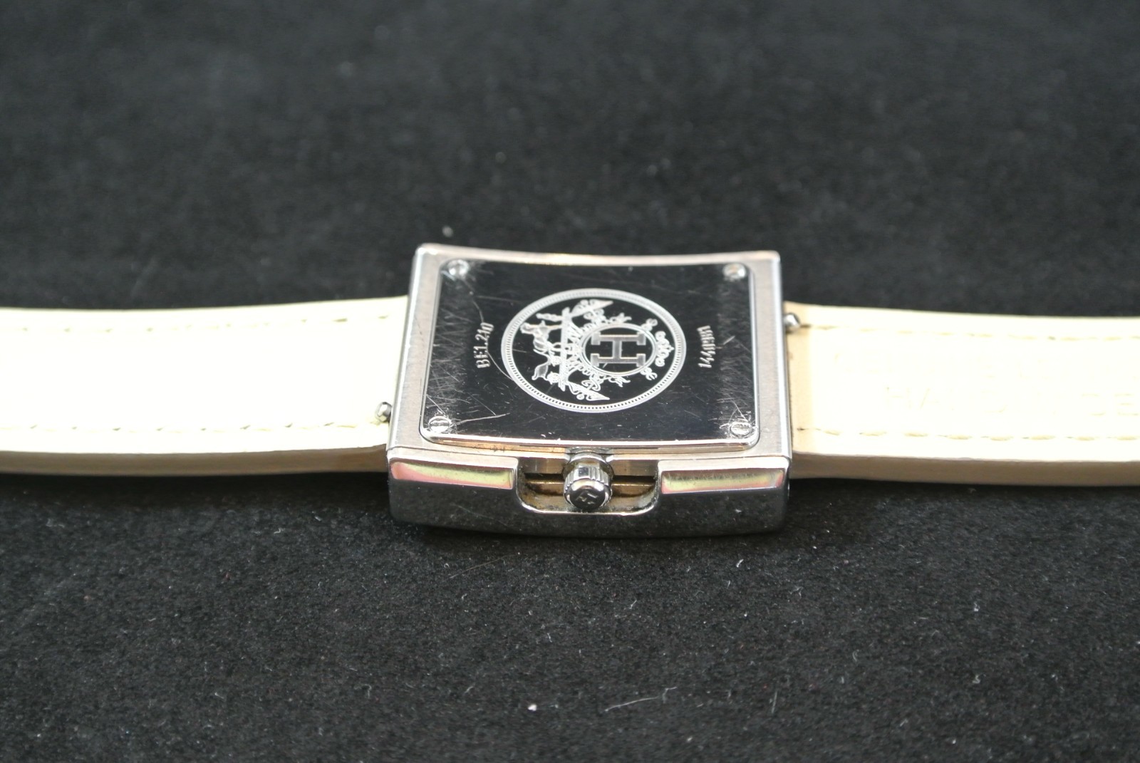 Vintage Hermes Watch BE1.210 White Dial Quartz with Box 2 Hermes and 1 new band