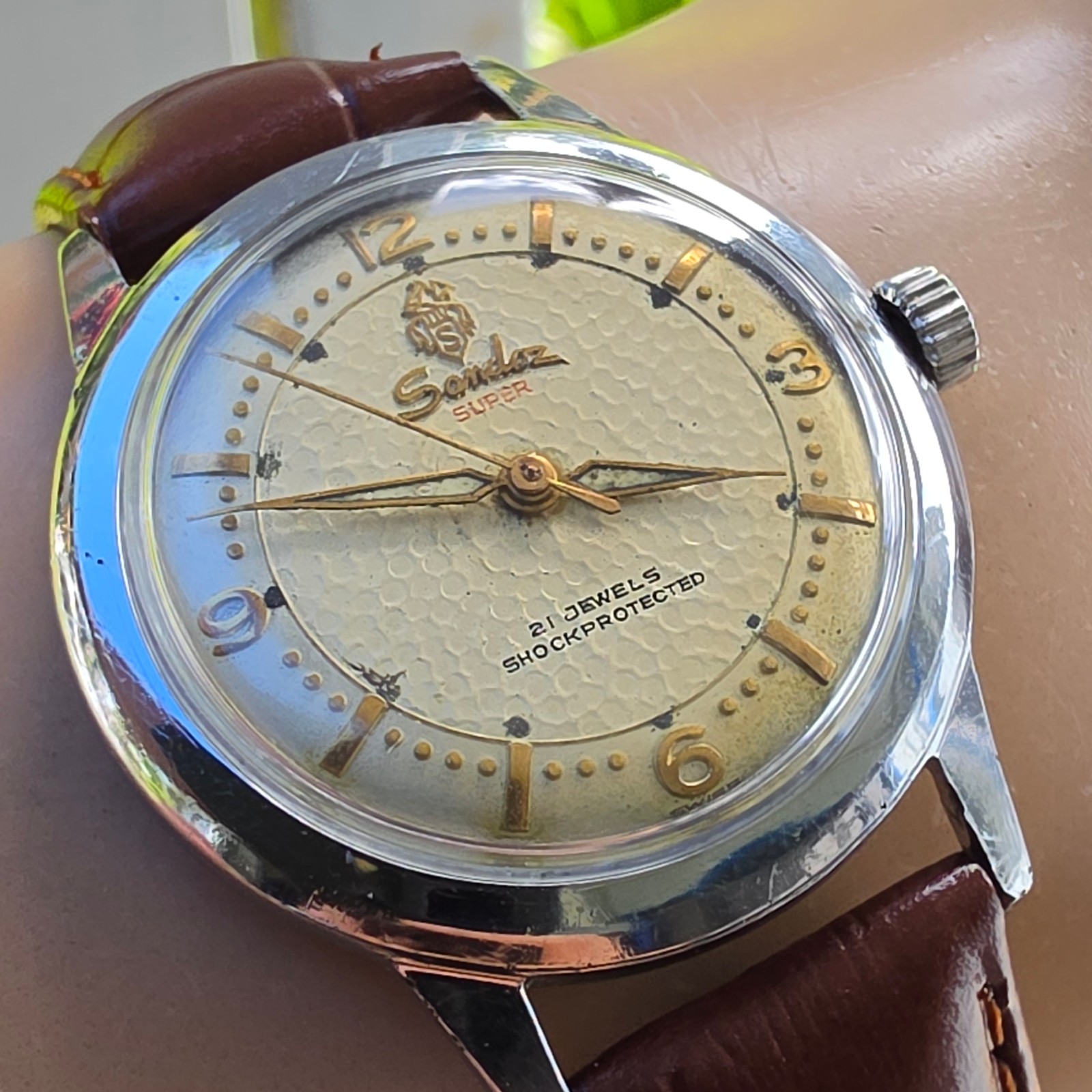 Vintage SANDOZ SUPER men’s manual wind watch 21Jewels swiss made 1960s