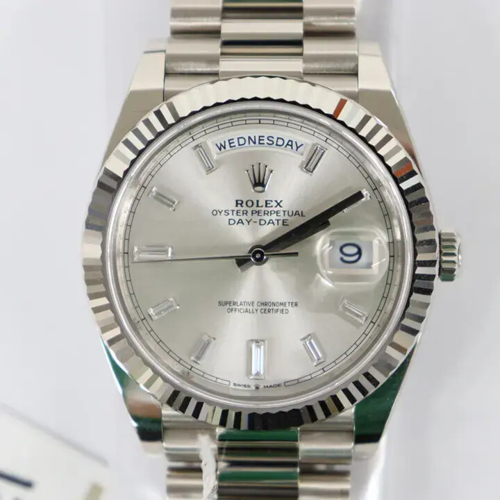 2020’s Mint Rolex 228239 Day Date 40 18K White Gold Diamond Watch
