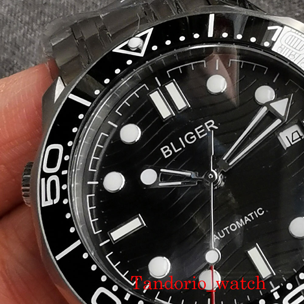 Bliger 41mm Black Dial Sapphire Glass Luminous NH35 MIYOTA 8215 PT5000 Men Watch