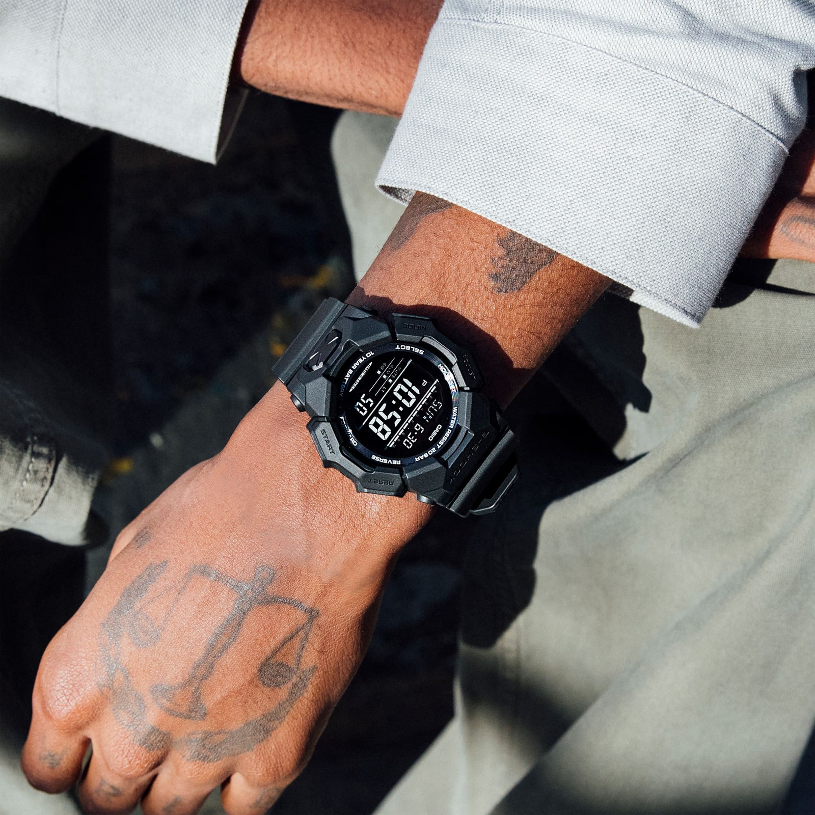 Casio G-Shock GD010-1A1 Large Case Resin Black Digital LED GD-010 Series Watch
