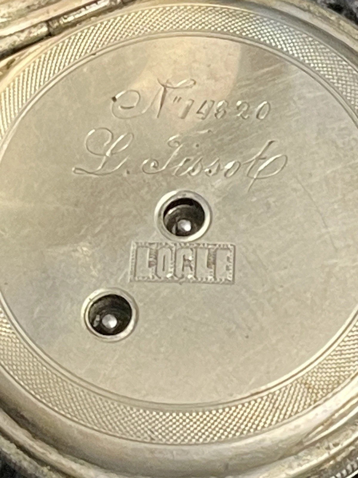 Antique L Tissot Locle Fine Silver Pocket Watch Key Wind Hunter 56g Parts/Repair