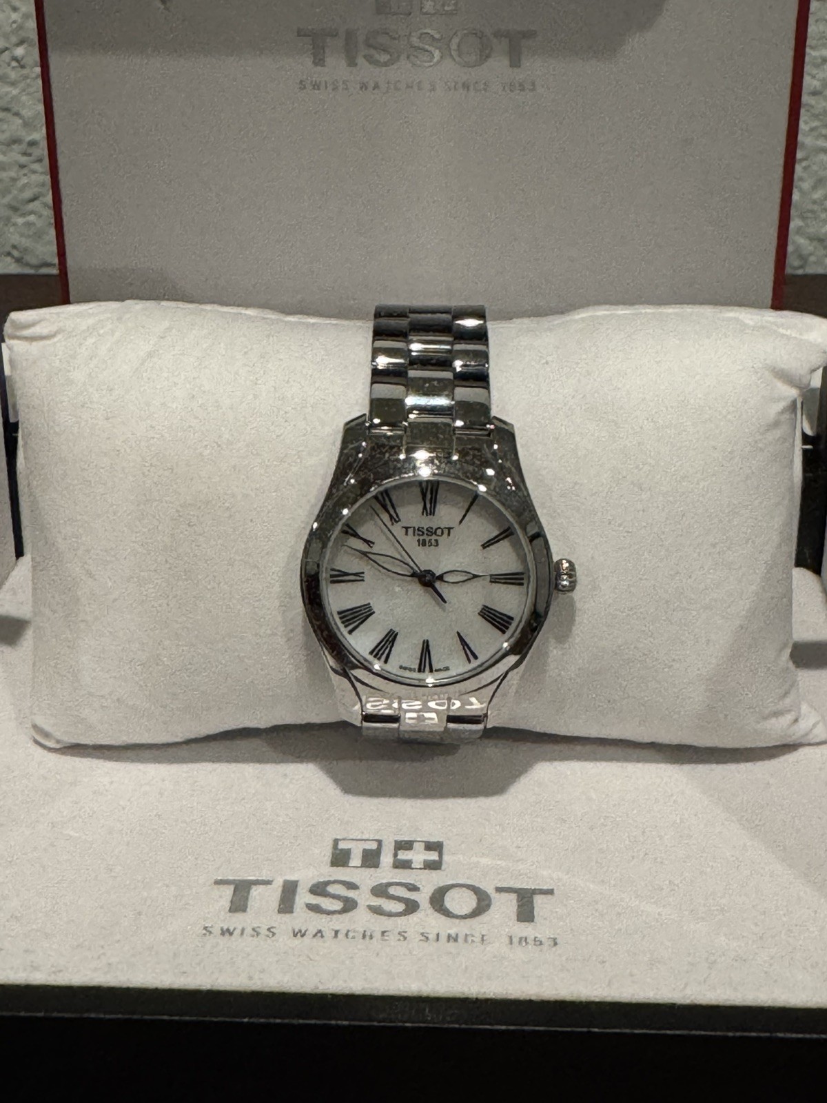 Tissot T-Wave Quartz White Mother of Pearl Dial Ladies Watch
