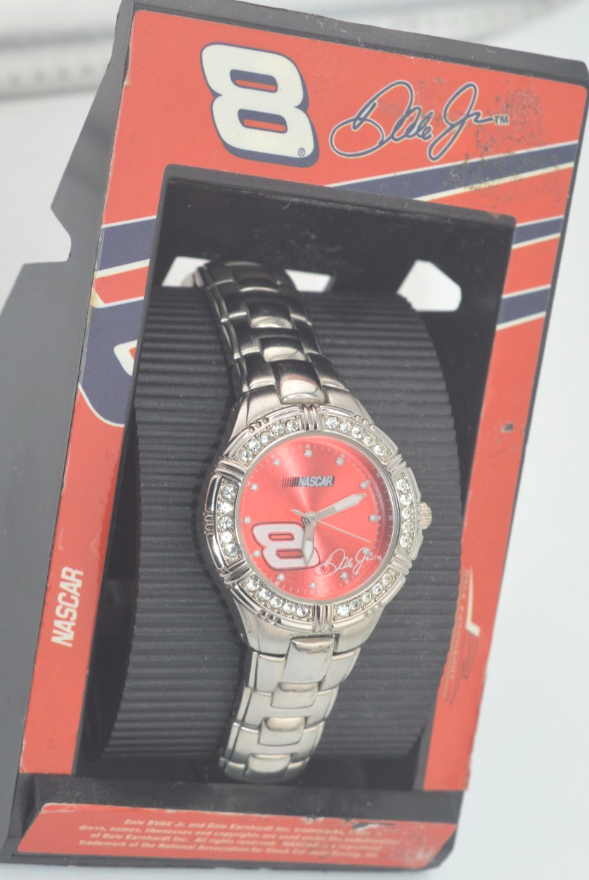 Dale Earnhardt Jr #8 Nascar Womens Rhinestone watch w/orig stand GUARANTEED