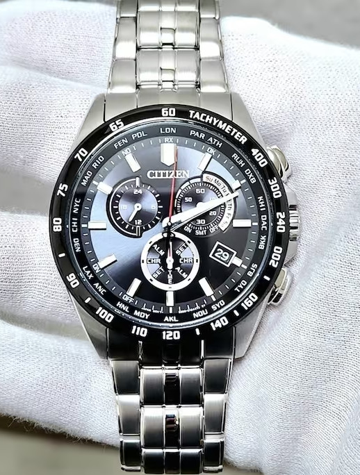 Citizen Eco-Drive Collection World Time Stainless Steel Men’s Watch CB5874-90E