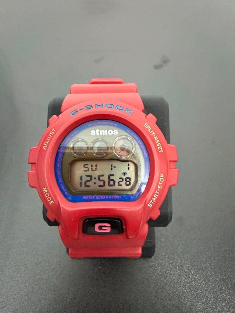Casio G SHOCK atmos DW 6900FS Red Quartz Watch wrist 23cm