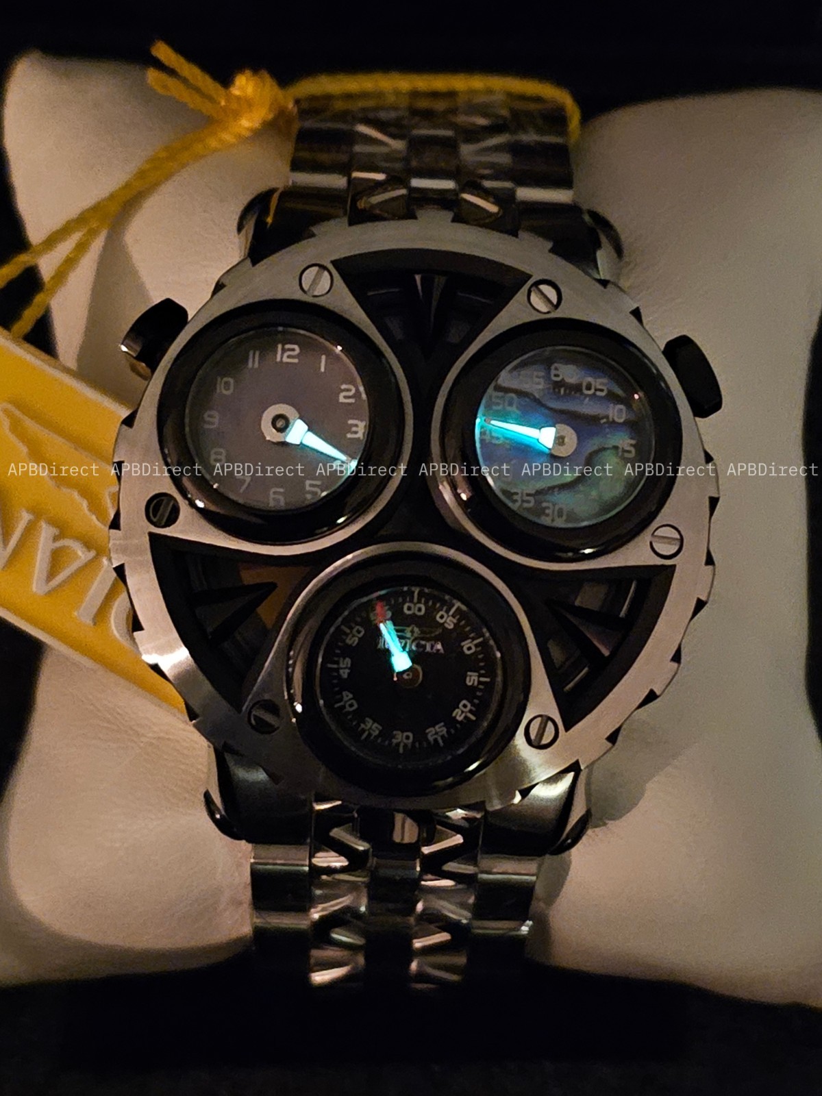 Invicta – CERBERUS – Tri 3 Movements Carbon Fiber Abalone MOP Dials mens watch