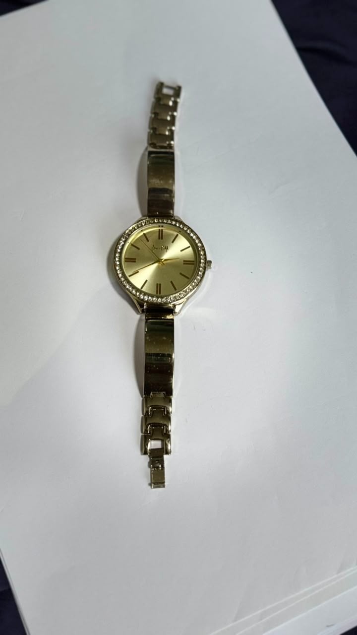 Jessica Carlyle Ladies Quartz Crystal Accent Gold Tone Bracelet Watch 1130
