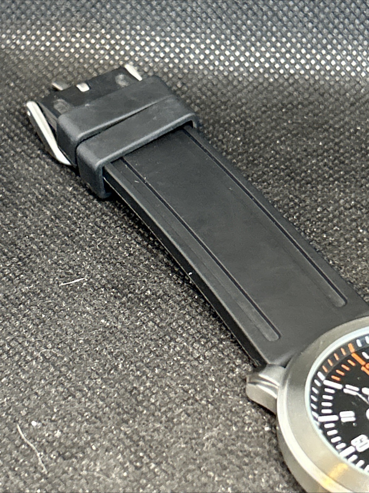 mini cooper seedomoter watch Black Dial Resin Strap New Battery Free Case