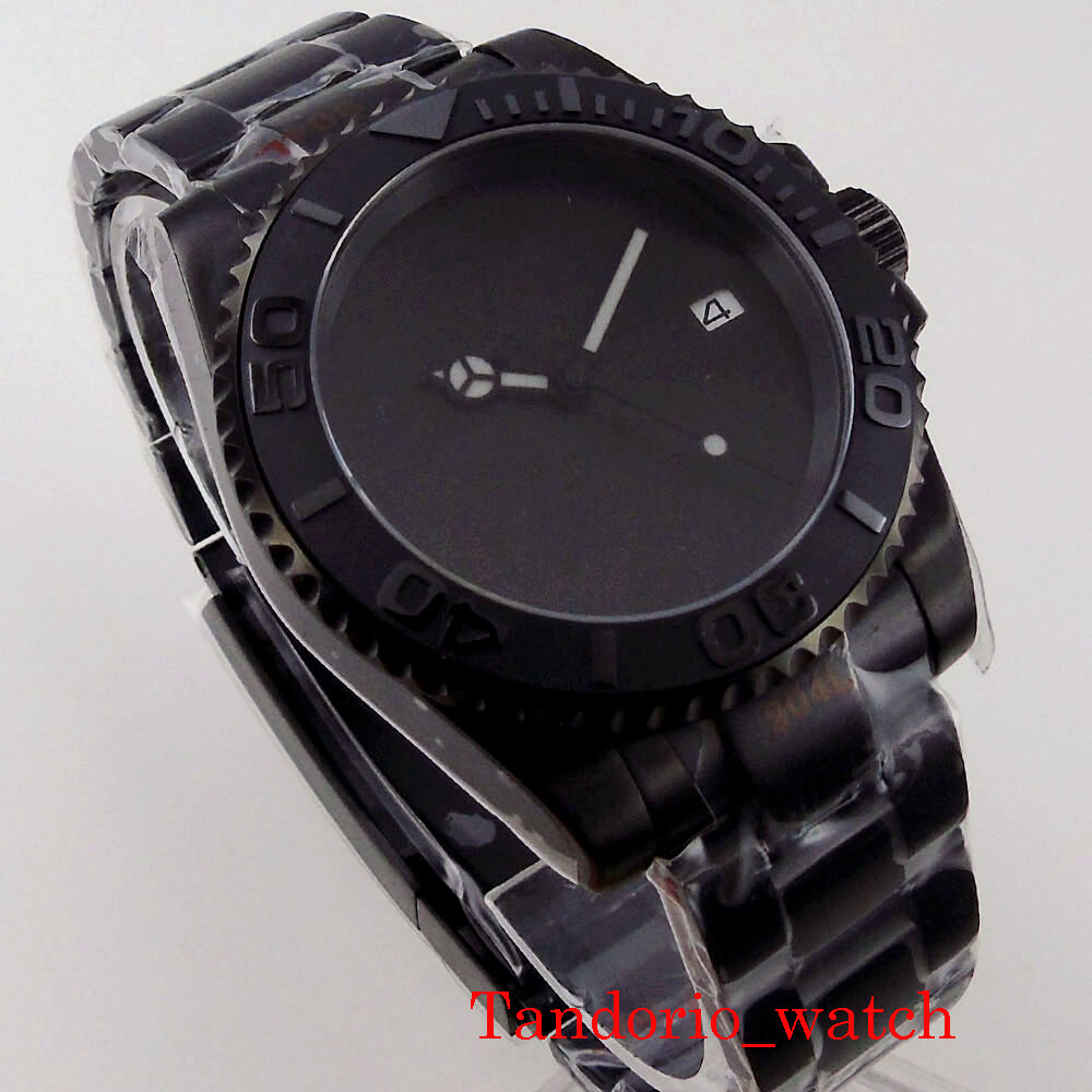 BLIGER 40mm NH35A PT5000 Black Sterile Dial Black PVD Plated Automatic Men Watch