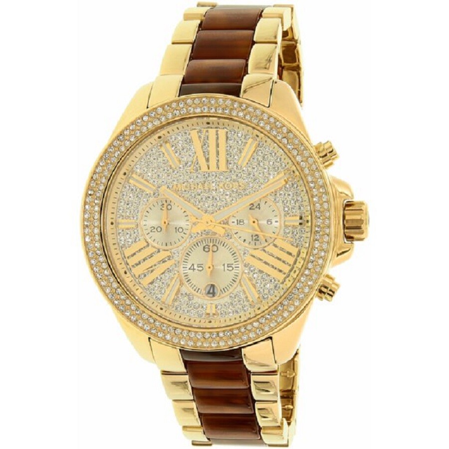 New Michael Kors Women Wren MK6294 Chronograph Stainless Band Watch