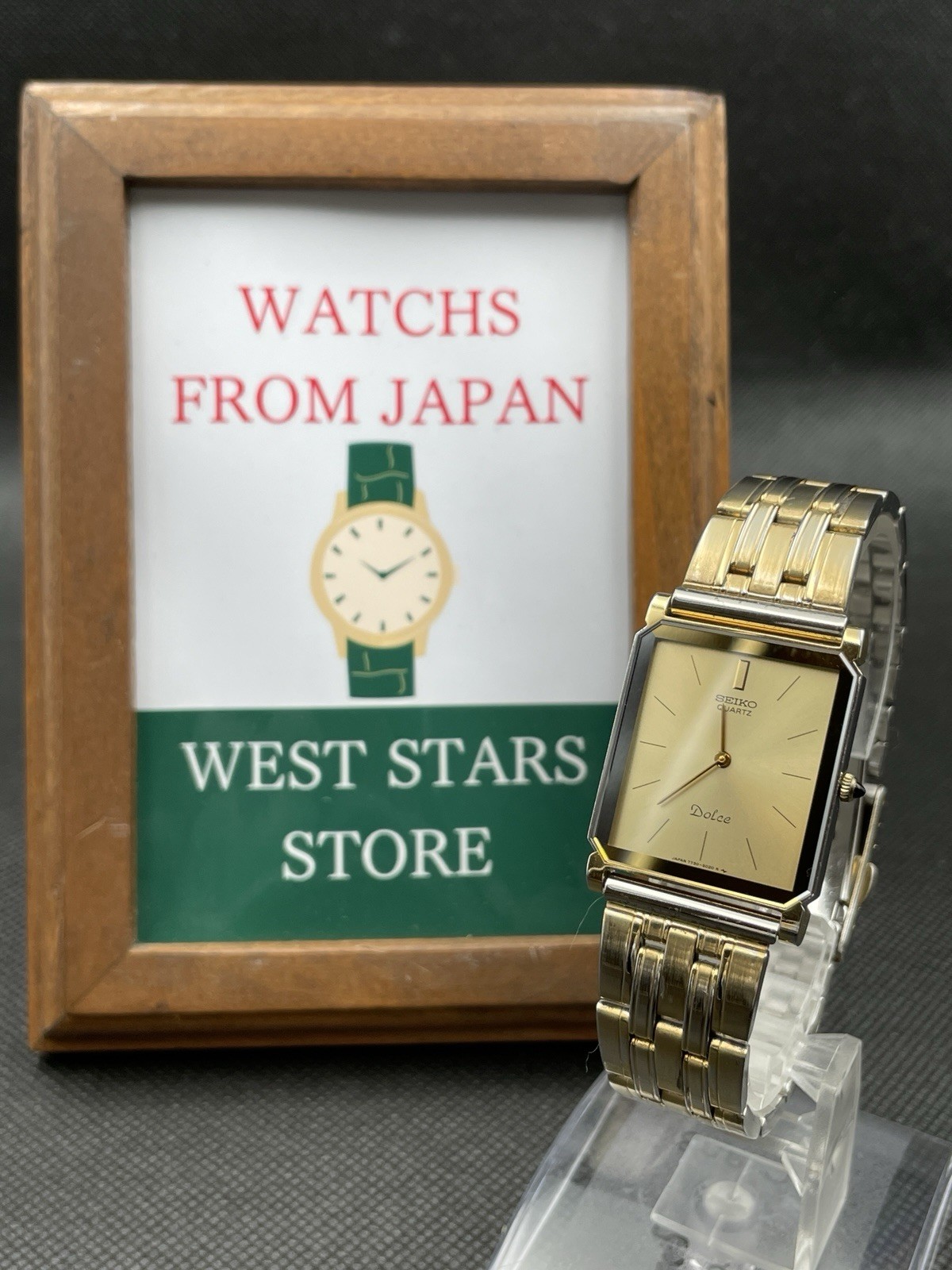 [Excellent] Vintage Seiko Dolce 7730-5020 Silver Gold Quartz Men’s Watch JAPAN