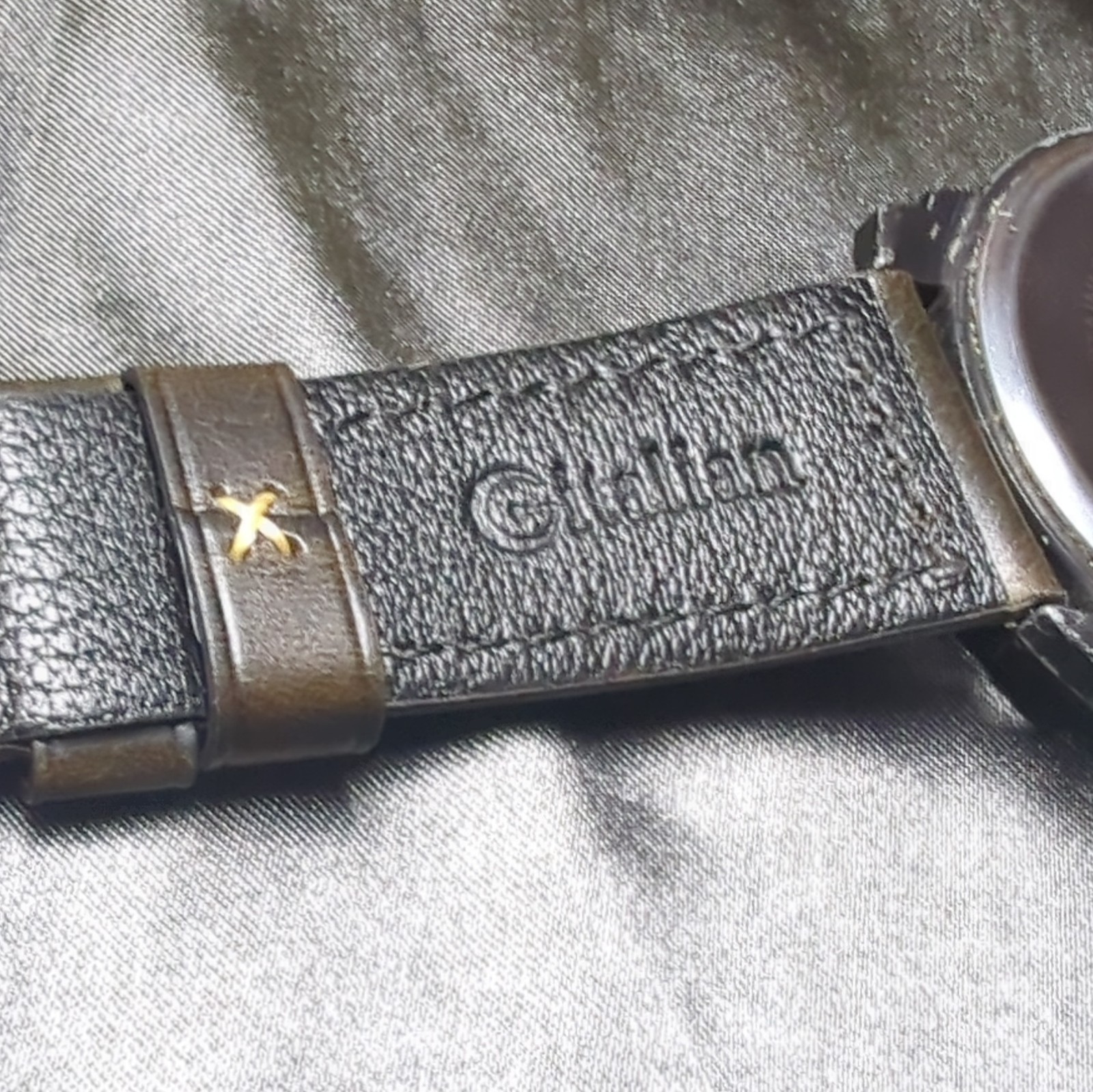 American Exchange 8034 Men’s Quartz Watch Black Case Brown Strap