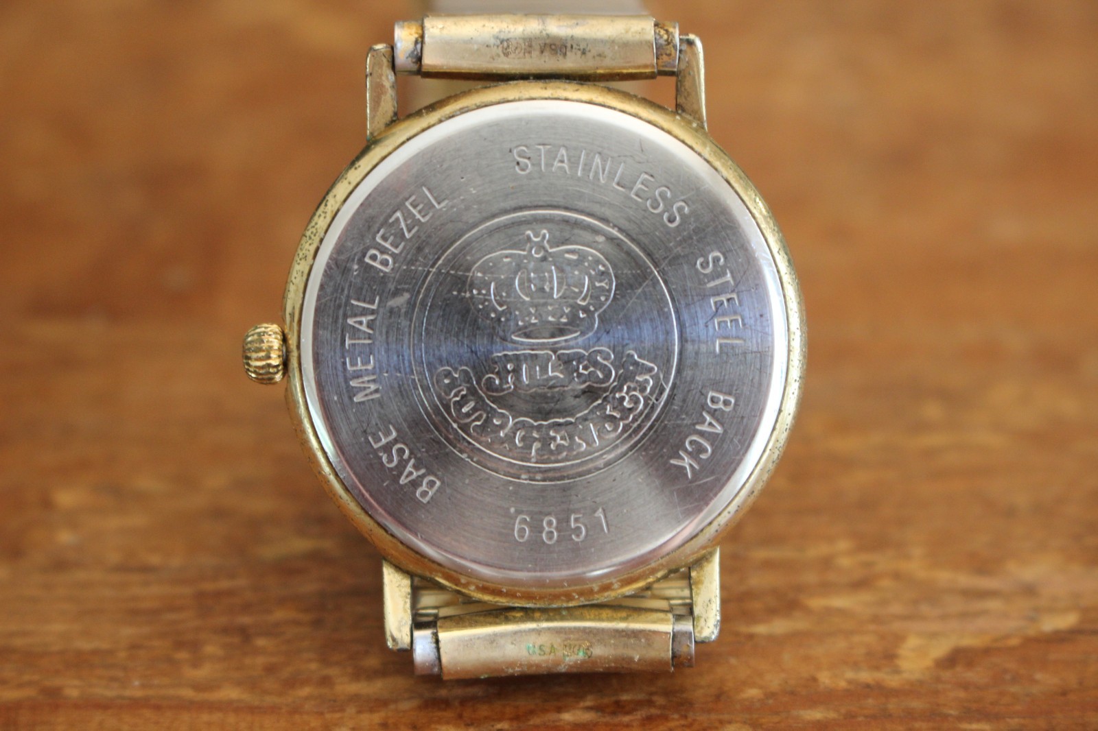Jules Jurgensen Vintage Moon Phase Watch Gold Tone Roman Numerals Date