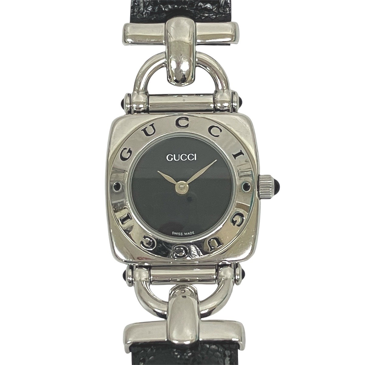 GUCCI Watches 22g Stainless steel Genuine Leather Quartz blackDIAL 6300L Fre…
