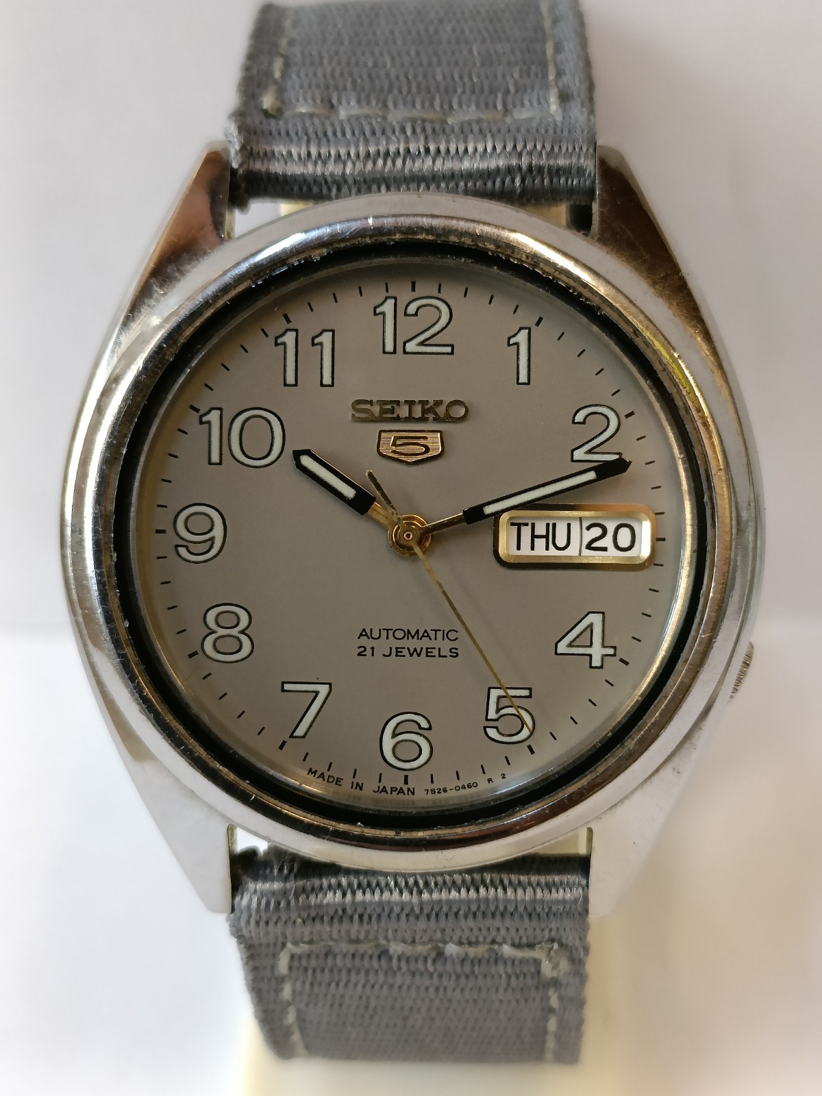 VINTAGE SEIKO 5 AUTOMATIC GRAY DIAL 7S26-3180 JAPAN MEN’S WORKING CONDITION