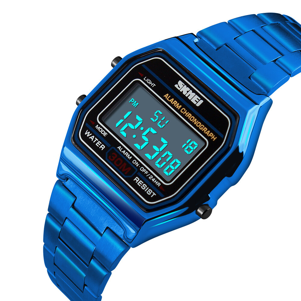 30M WATERPROOF MEN CHRONOGRAPH SPORT ALARM CLASSIC DIGITAL RETRO WRIST WATCH