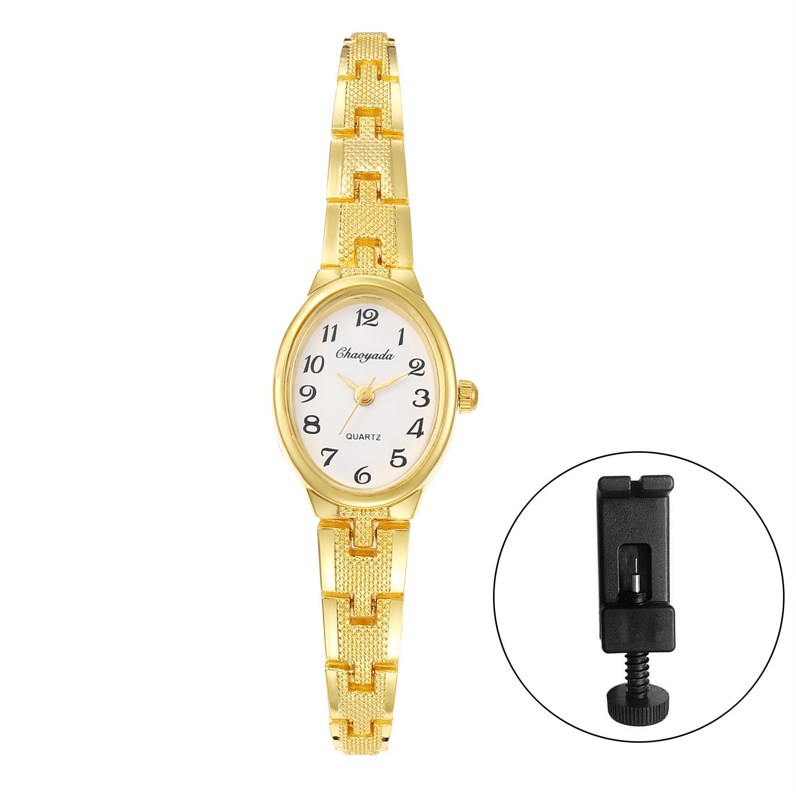 Classic Small Oval Women’s Bracelet Quartz Wrist Watches Easy Reader Dress Watch