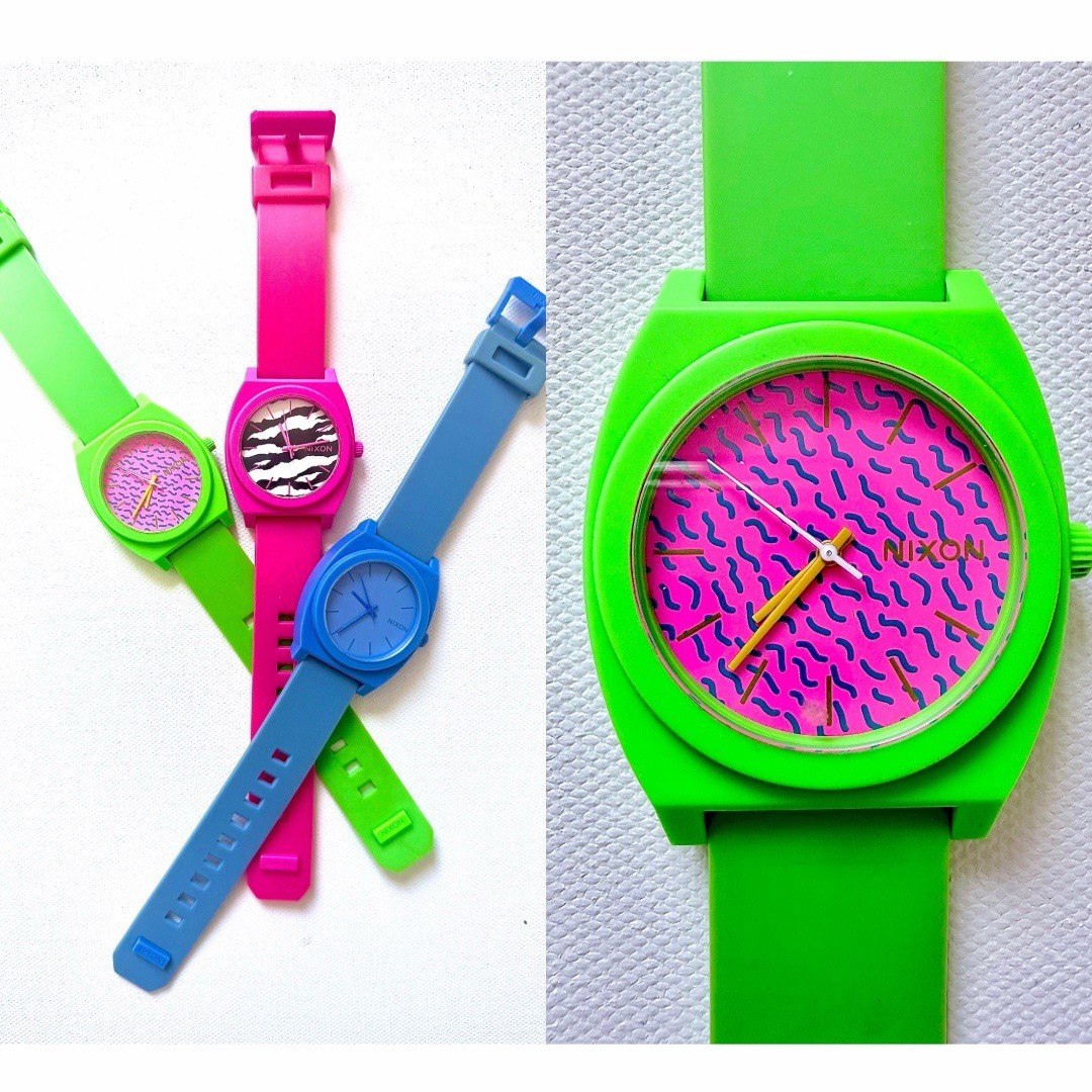 Nixon Time Teller P Watch 40mm Electric Green & Hot Pink