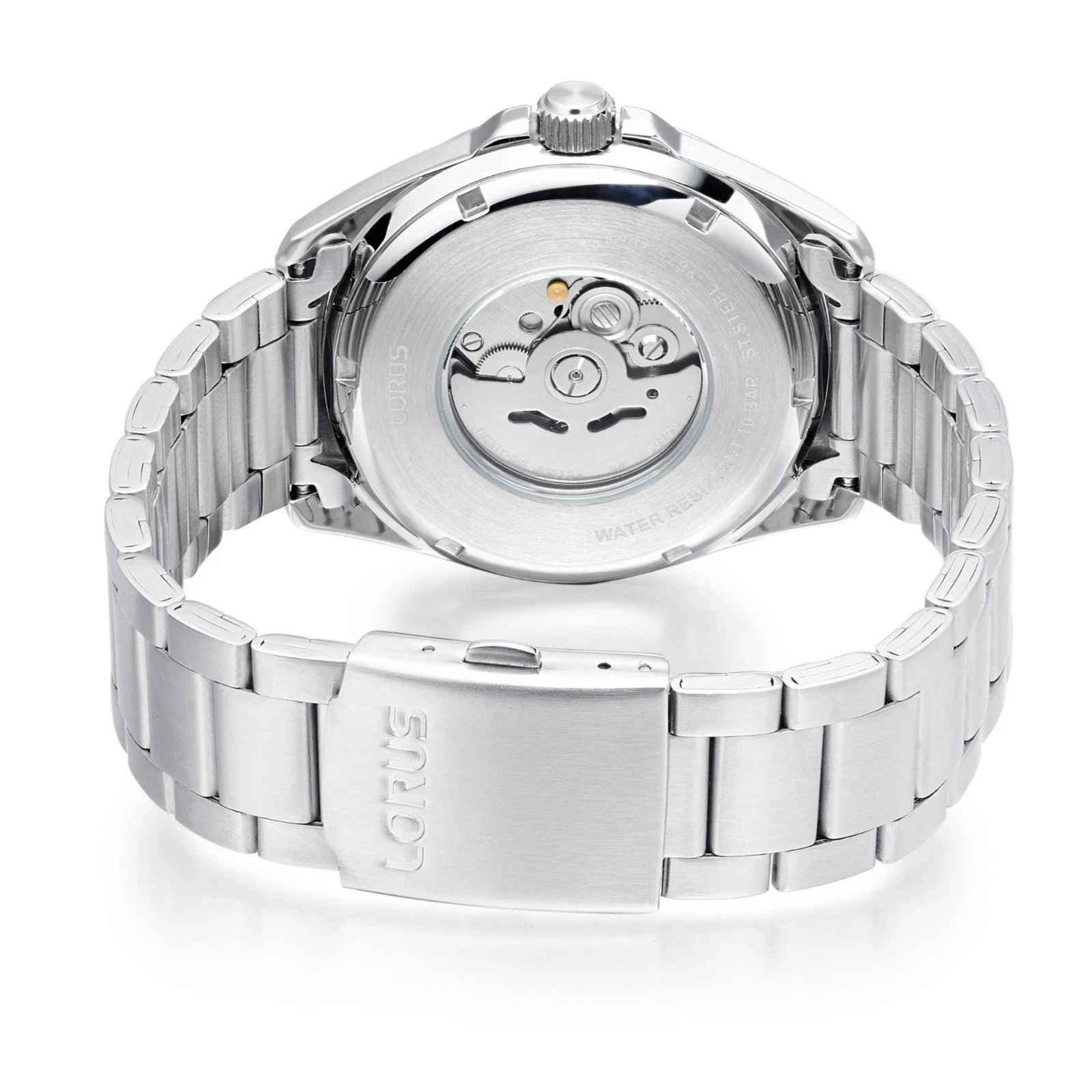 Lorus Mens Automatic Date Black Dial Stainless Steel Bracelet Watch RU401AX9