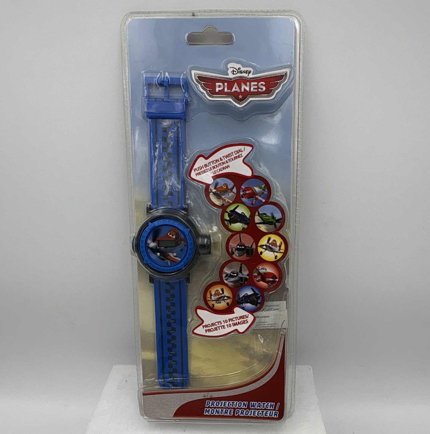 Disney Planes Projection Analog Quartz Watch 12-Hour Blue Plastic Strap