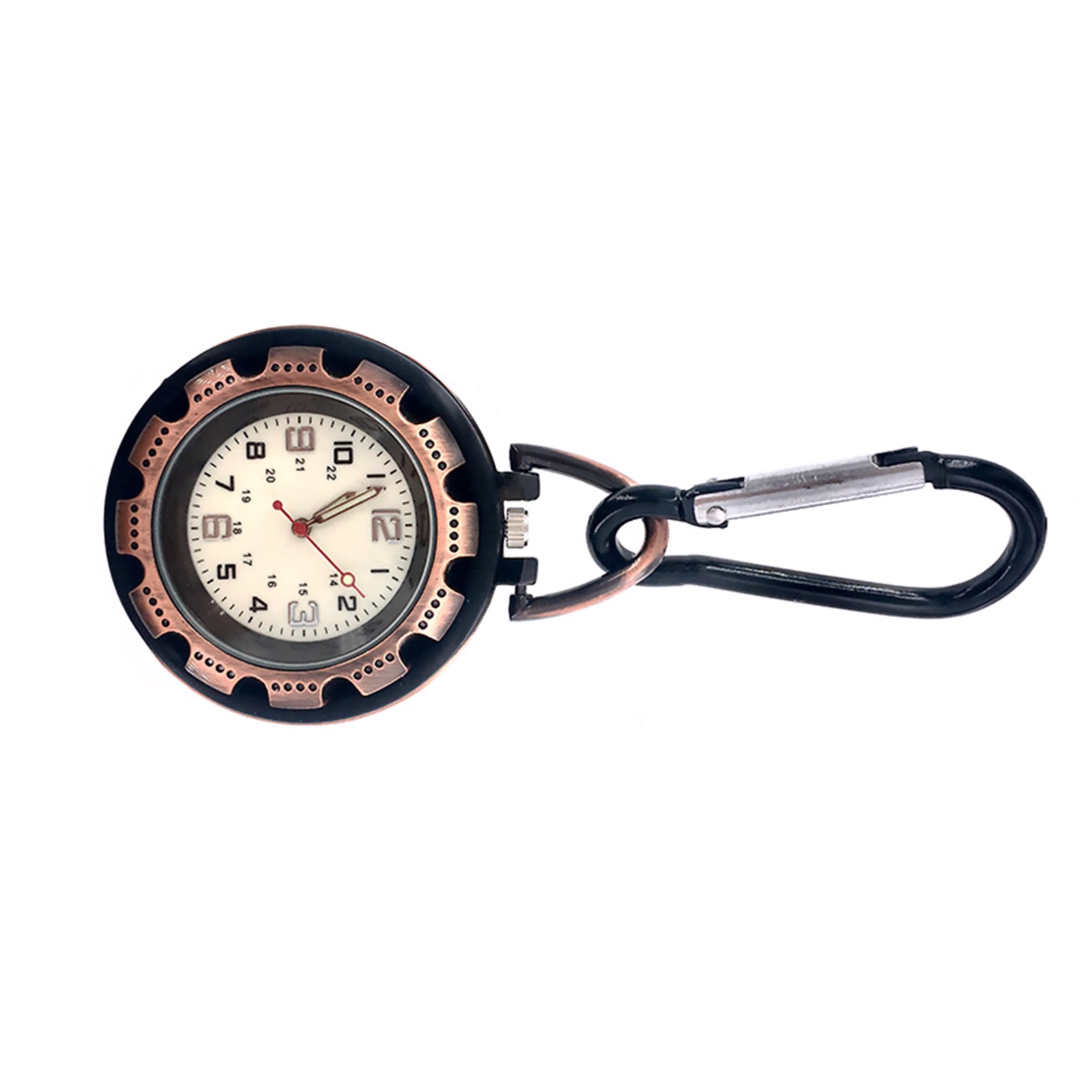 1 PC Outdoor Mountaineering Backpack Clip-on Alloy Carabiner Quartz Pocket Watch