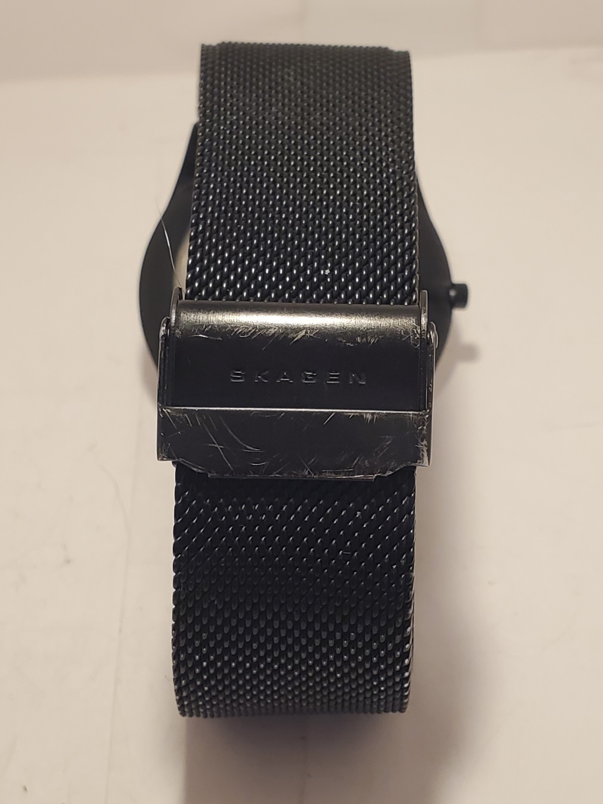 Skagen Denmark SKW6091 Men’s Titanium Day Date Black Blue Mesh Quartz Watch