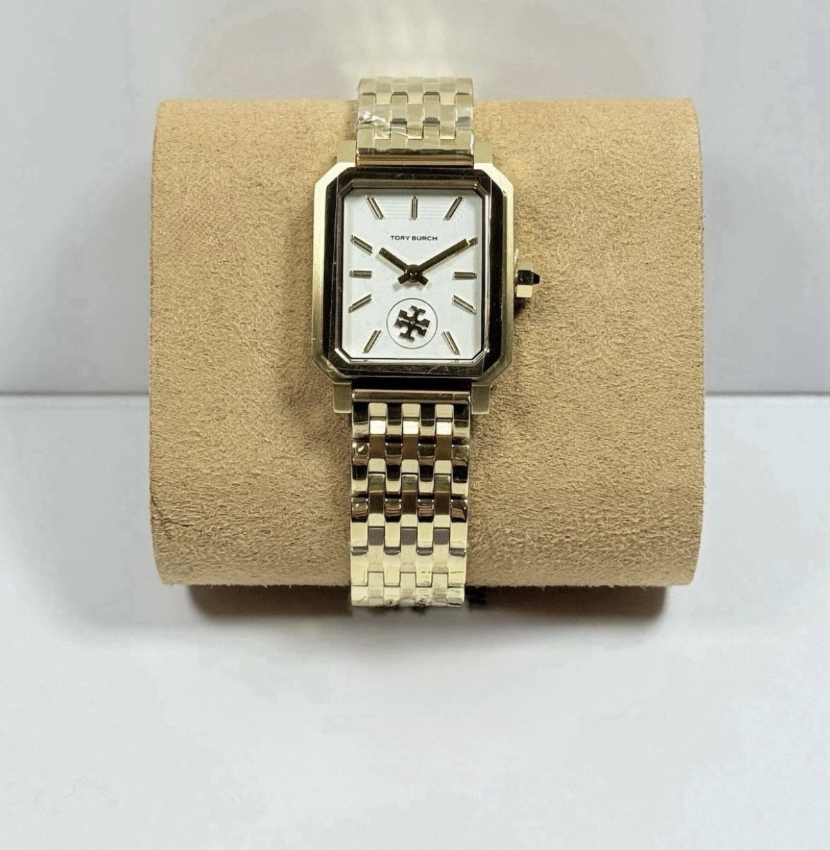 Tory Burch TBW1500 White Rectangular Dial, Gold Stainless Steel Women’s Watch