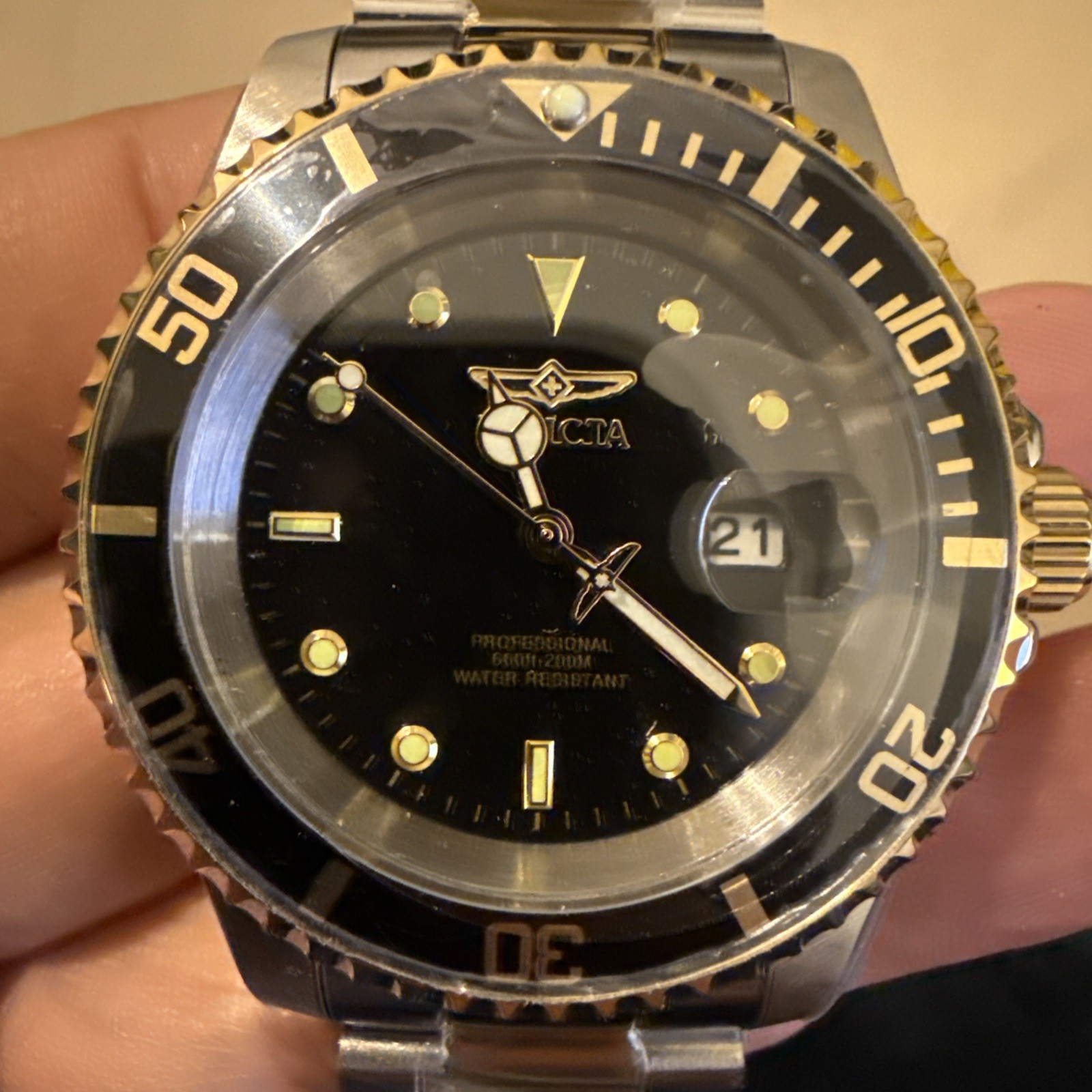 Invicta Pro Diver Two-tone Black Dial Two-tone Men’s Watch 26973