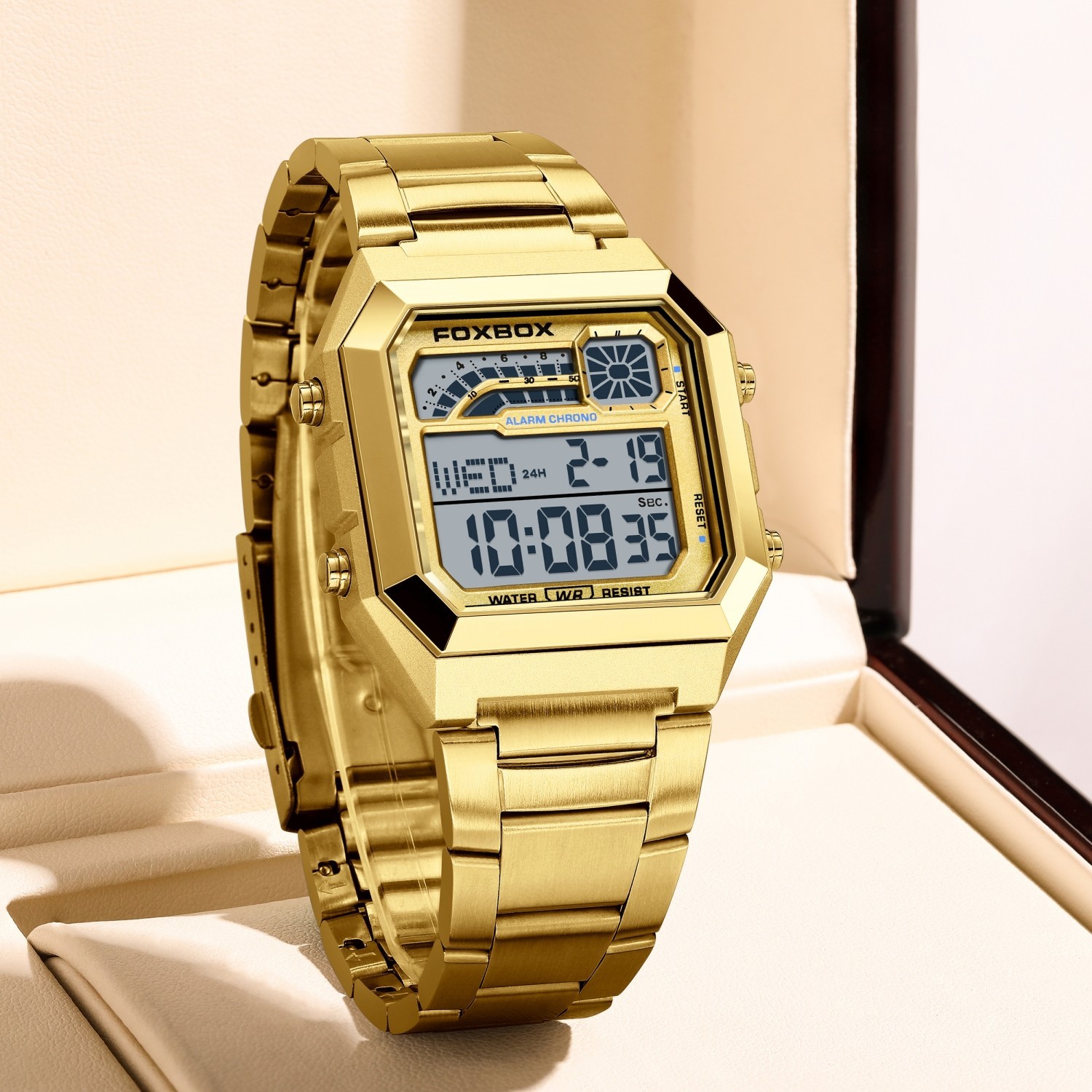 Luxury Men’s Watch Quartz Digital Luminous Date Waterproof Male Wristwatch Boxed