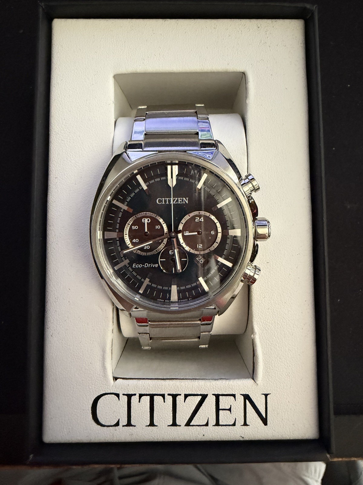 Citizen Men’s Sport Chronograph Date Eco-Drive Silver Watch 44 MM CA4288-86L