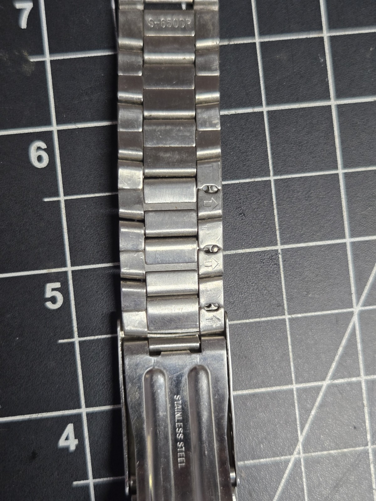 vtg casio watch band s6500r steel chrome alarm chrono end links