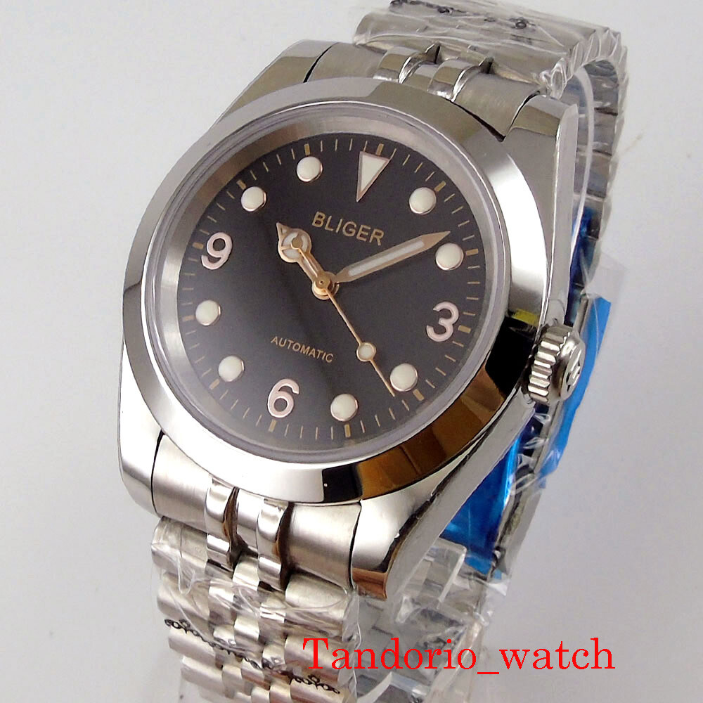 Bliger NH35A PT5000 Automatic Men Watch Sapphire Glass Rose Gold Marks Date