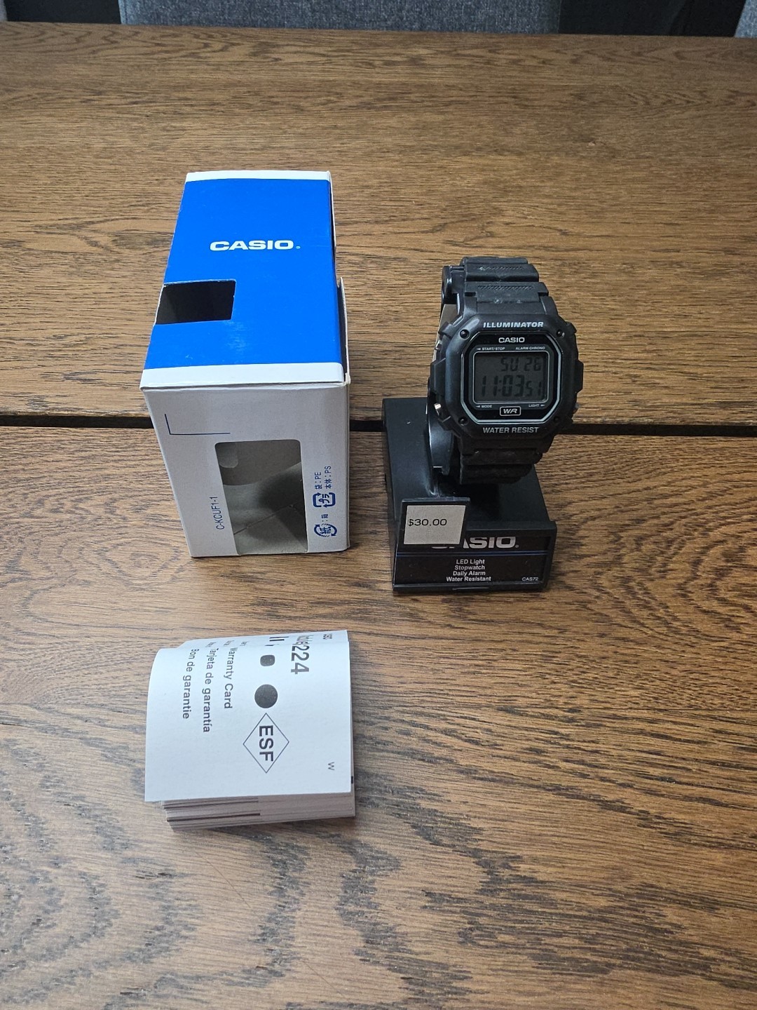 Casio F108WH-1A Black Resin Strap Digital Watch