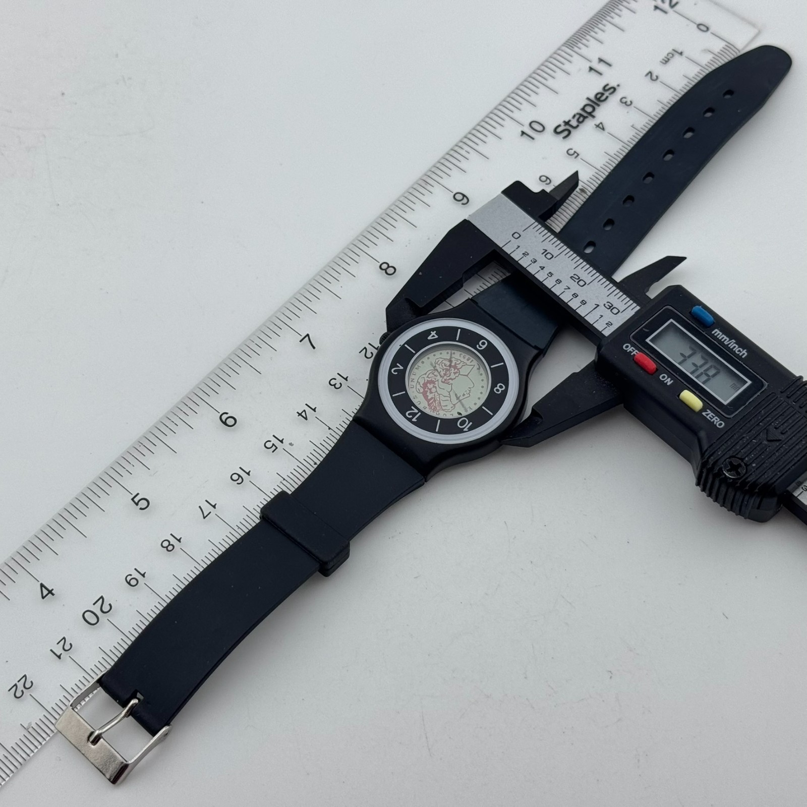 Unbranded LCD Hands Analog Watch Unisex Black Plastic Coin Dial New Battery