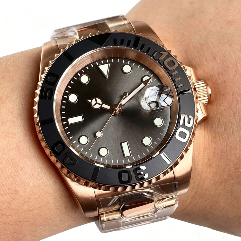 20ATM Rose Gold 40mm Sapphire Glass NH35 PT5000 Automatic Men Diver Watch Lume
