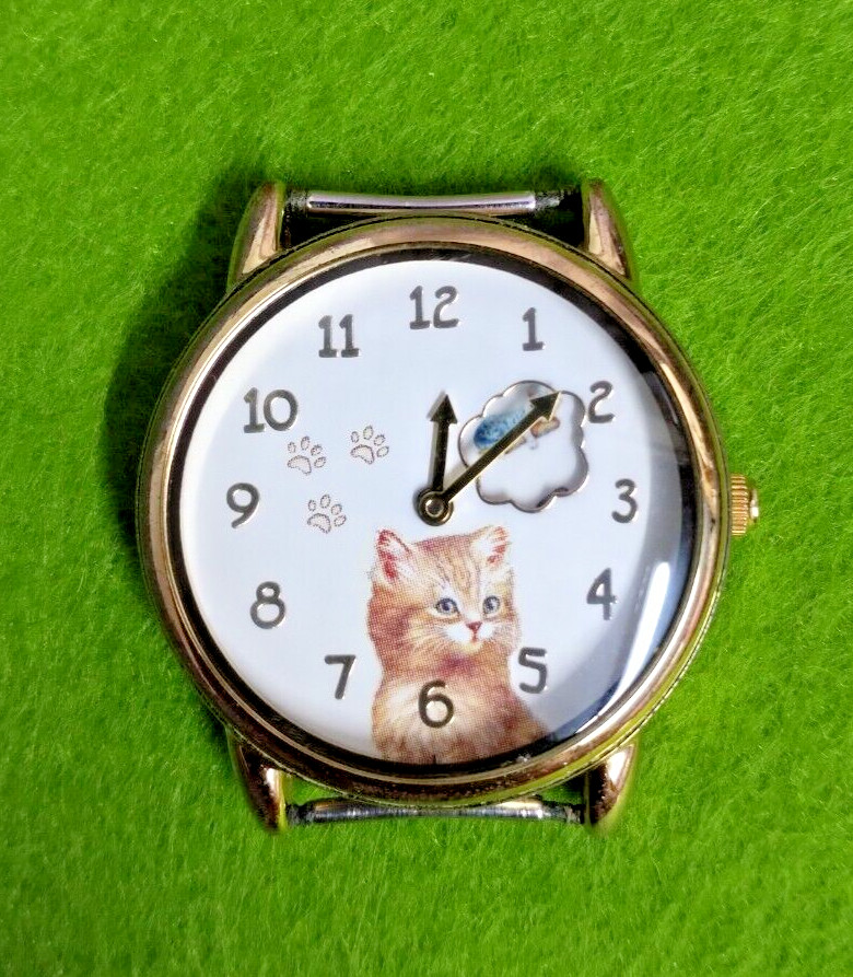 The BRADFORD EXCHANGE Keepsake Cat Quartz Wristwatch Face only. Unknown if works