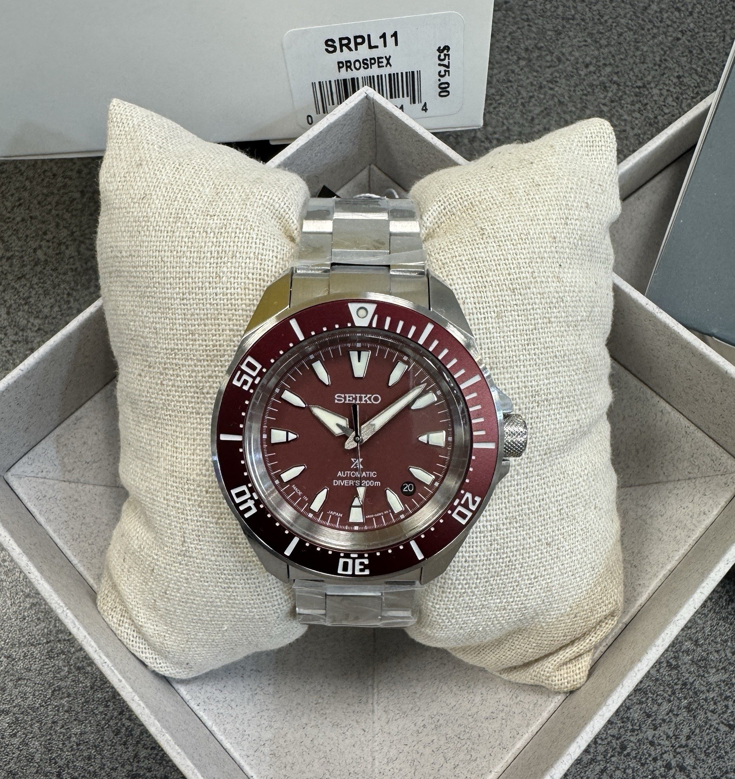 Seiko Prospex Sea Samurai Diver Red Dial Stainless Steel Watch SRPL11 Japan