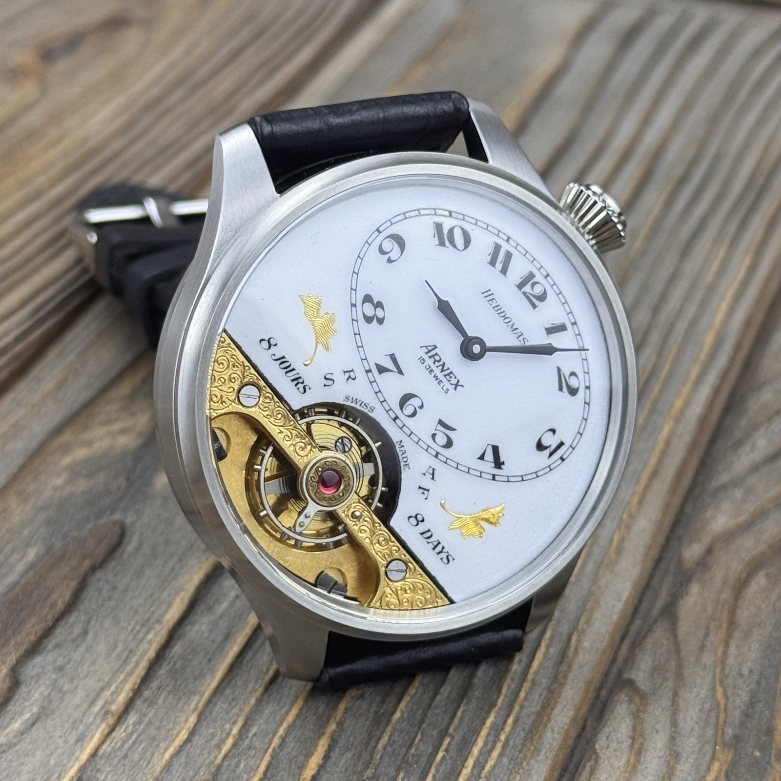 Marriage Watch With Hebdomas 8 days Pocket Movement Openheart, Enamel Dial, 48mm